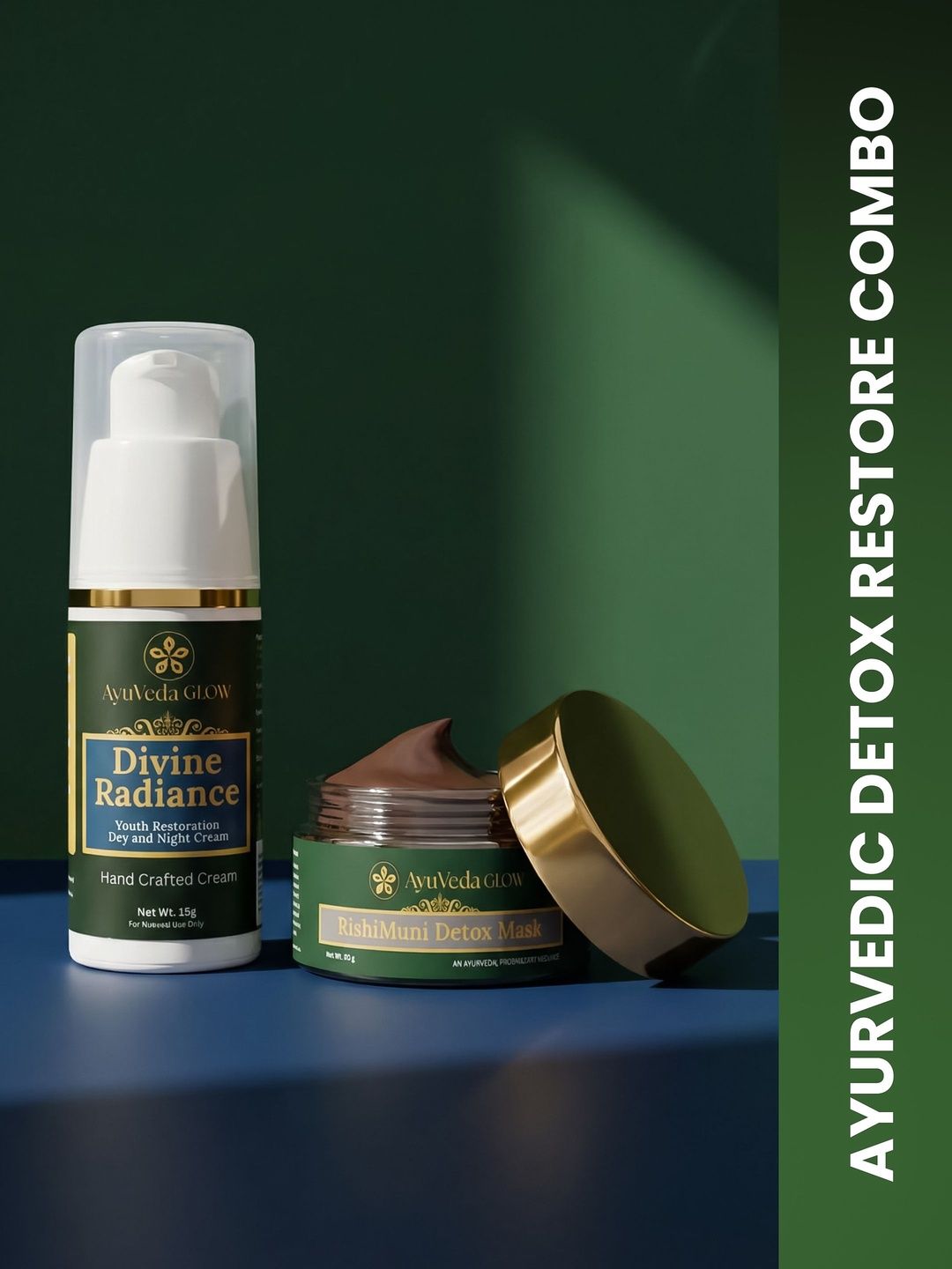 AyuVeda Glow Set Of Night Cream - 15 g With RishiMuni Detox Face Mask - 30 g-image-1