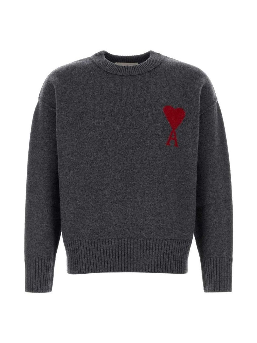 Ami Paris Grey Crew Neck Pullover-picture-24