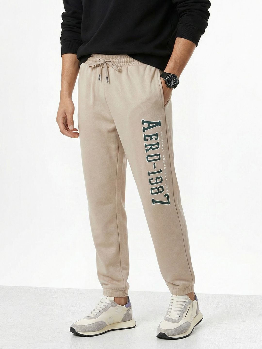 Aeropostale Men Regular Fit Typography Printed Joggers-image-43