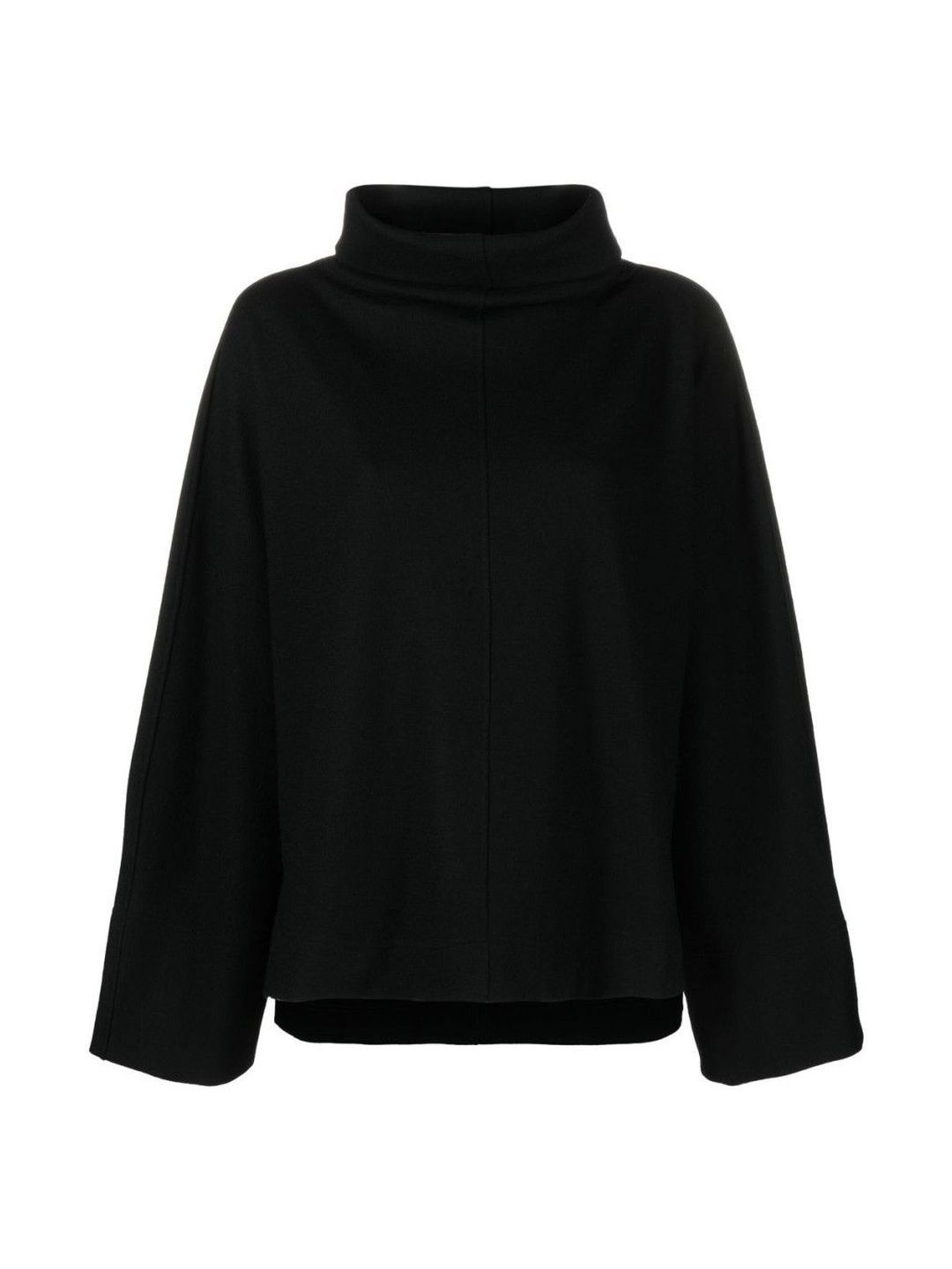 Issey Miyake Black Flared Sleeve High Neck Sweater-picture-39