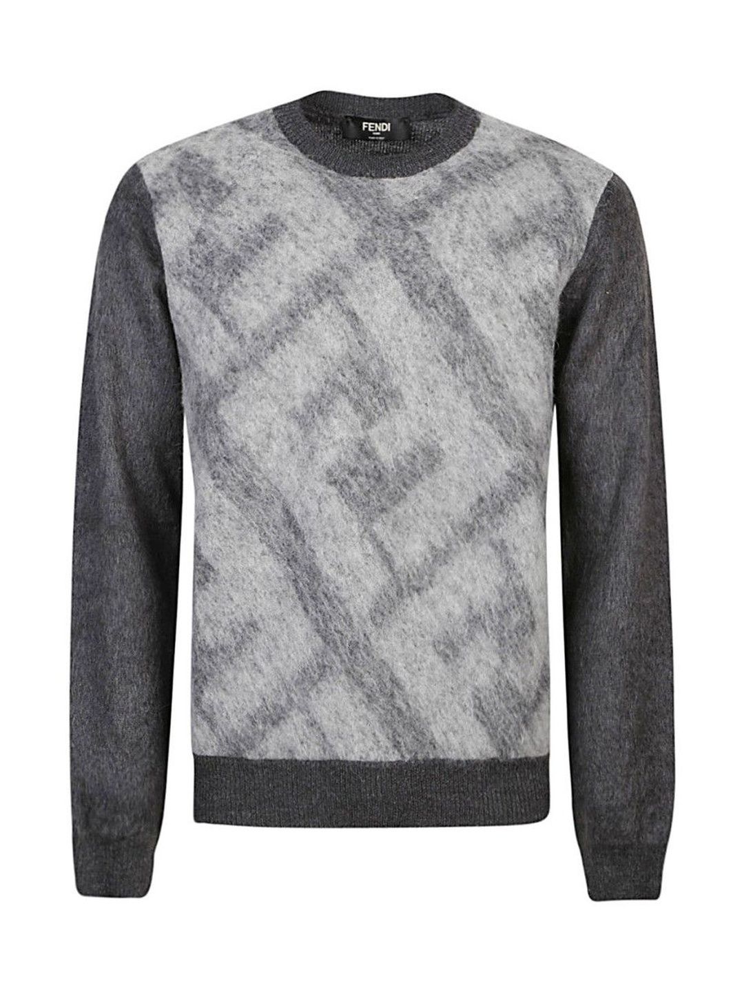 Fendi Grey Jacquard Ff Motif Sweater-picture-47
