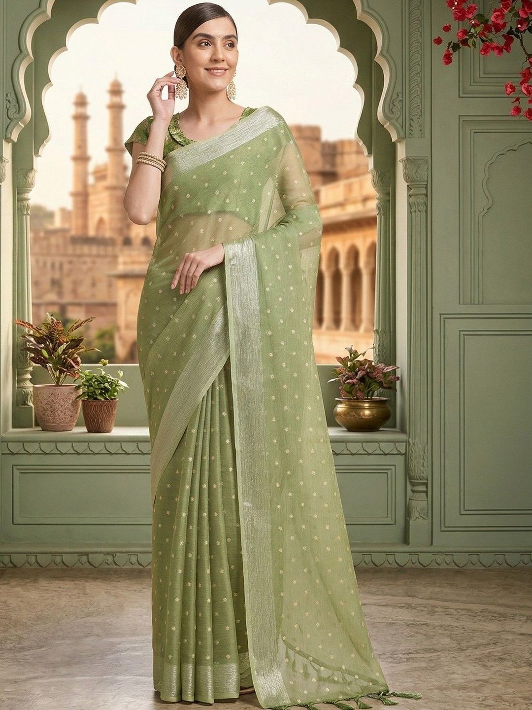 all about you Ethnic Motifs Poly Chiffon Saree-picture-44