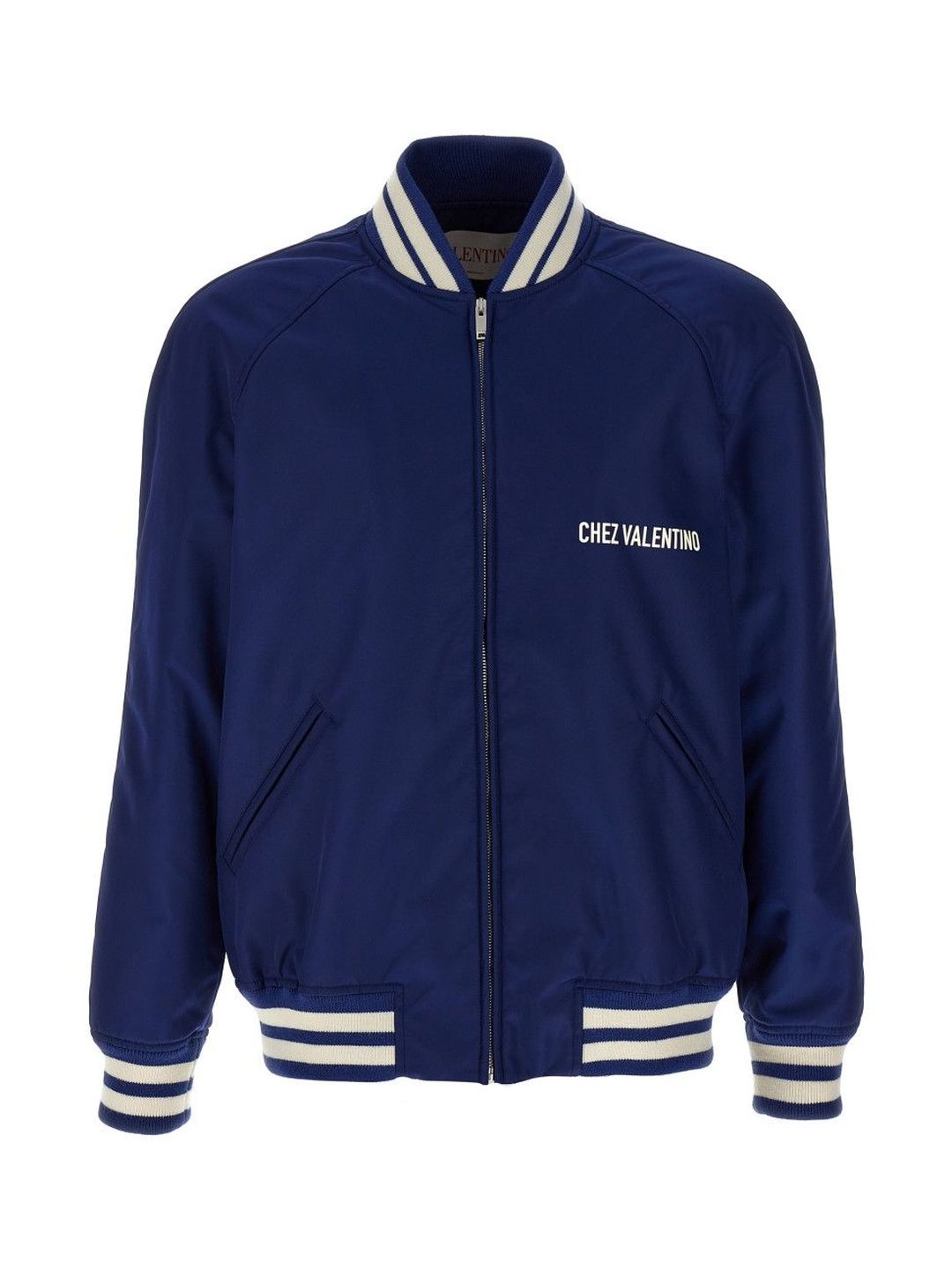 Valentino Blue Chez Valentino Bomber Jacket-image-23