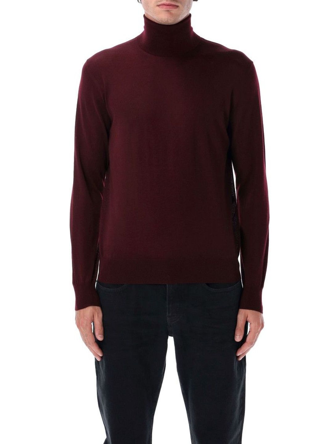 Saint Laurent Maroon High Neck Pullover-picture-27