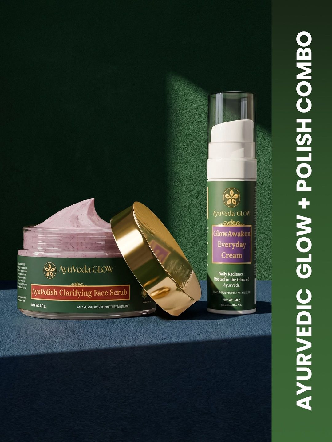 AyuVeda Glow Set Of Face Scrub & Cream - 50 g Each-image-18