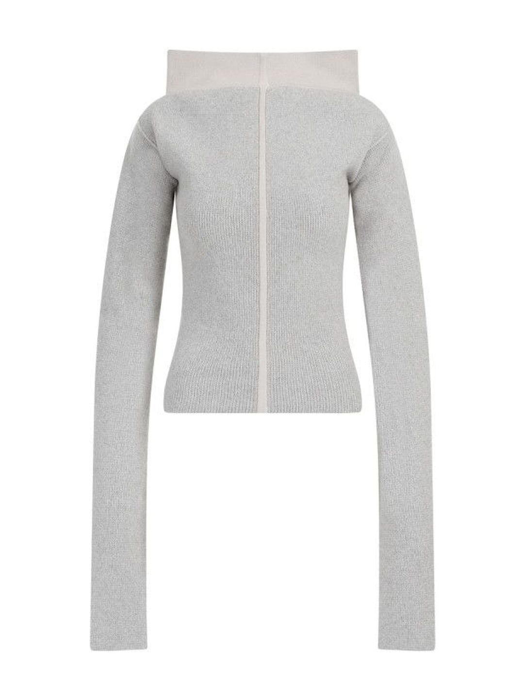 Rick Owens Grey Wide Collar Cashmere Pullover-picture-48