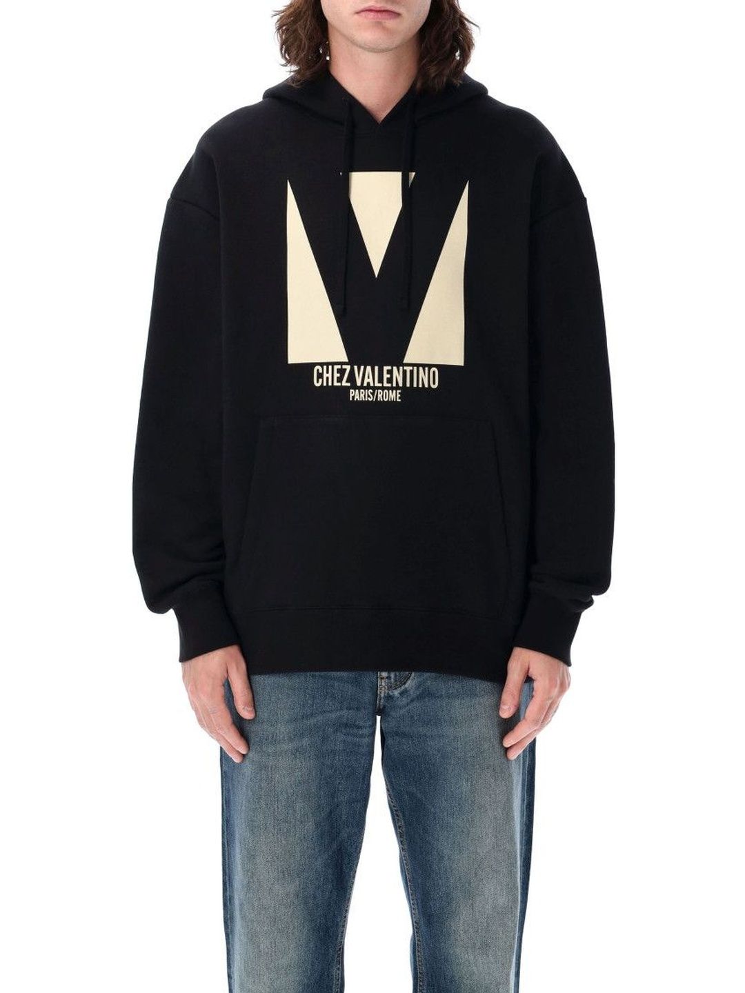 Valentino Black Logo Print Hoodie-image-13