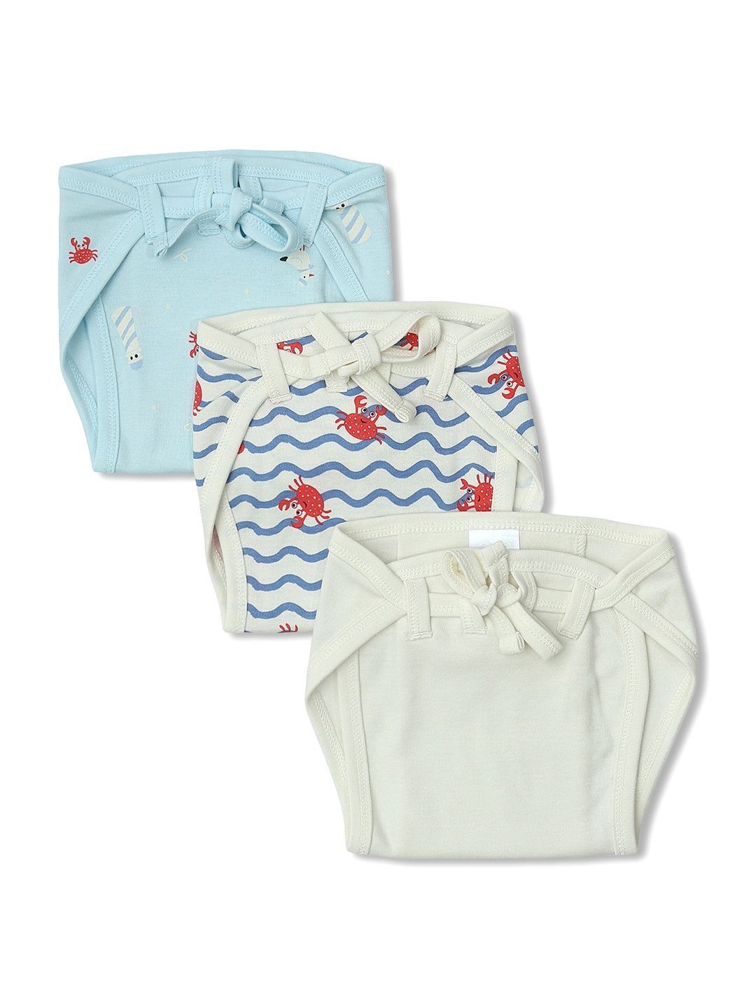 MINI KLUB Set Of 3 Printed Cotton Baby Nappies-image-26