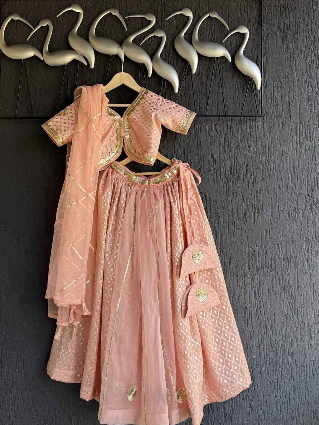 The Little Tales Girls Embellished Sequinned Semi-Stitched Lehenga & Blouse With Dupatta-picture-40