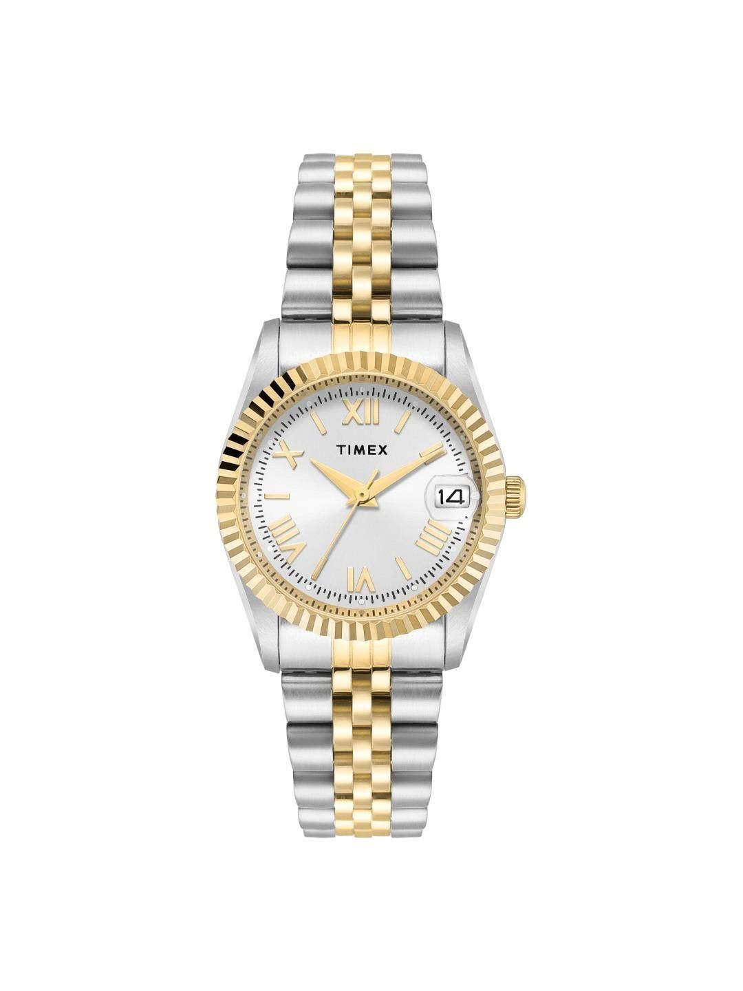 Timex Women Dial & Stainless Steel Bracelet Style Straps Analogue Date Aperture Watch TWEL222SMU07-picture-11