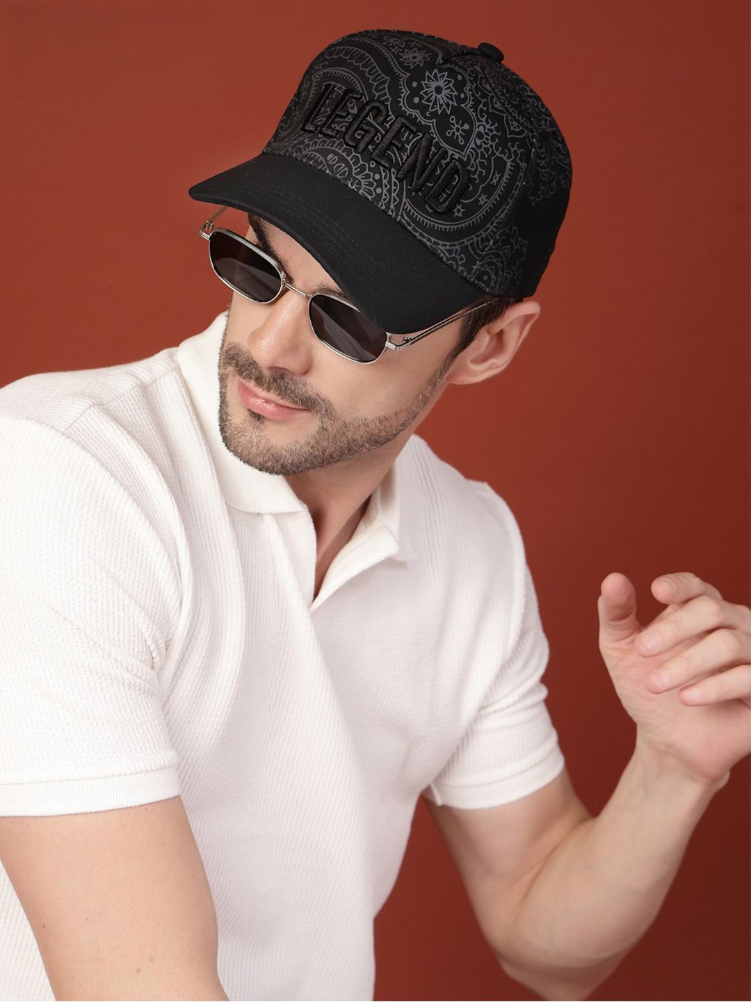 Red Tape Unisex Black Solid Cotton Twill Baseball Cap with Adjustable Strap-picture-52