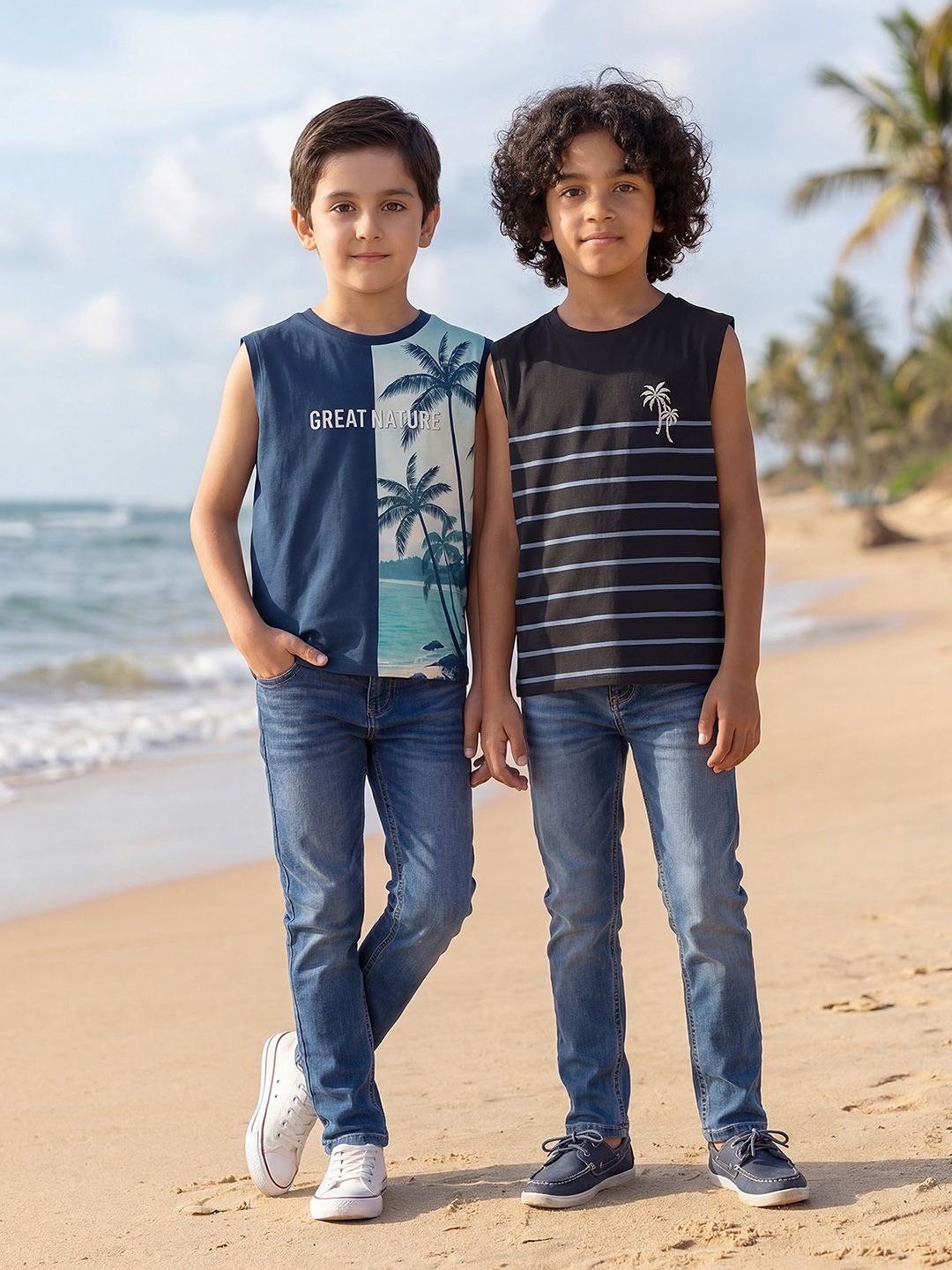 HELLCAT Boys Pack Of 2 Printed Innerwear Vests-picture-49