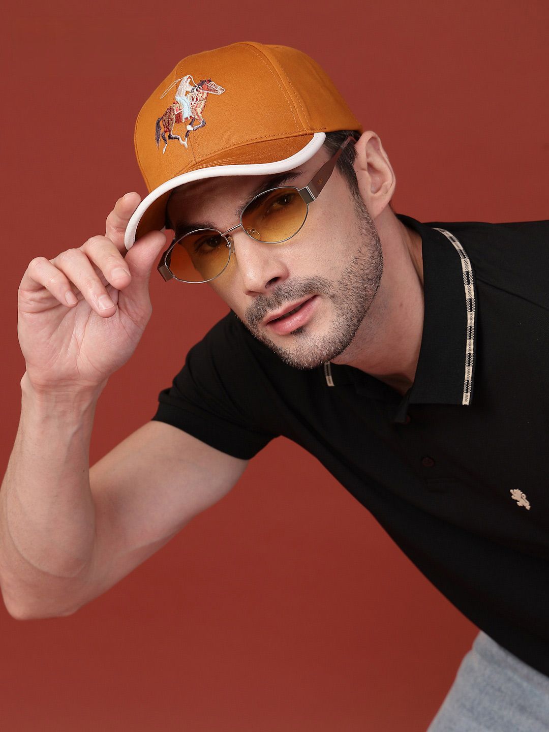 Red Tape Unisex Tan Solid Cotton Twill Baseball Cap with Adjustable Strap-image-14