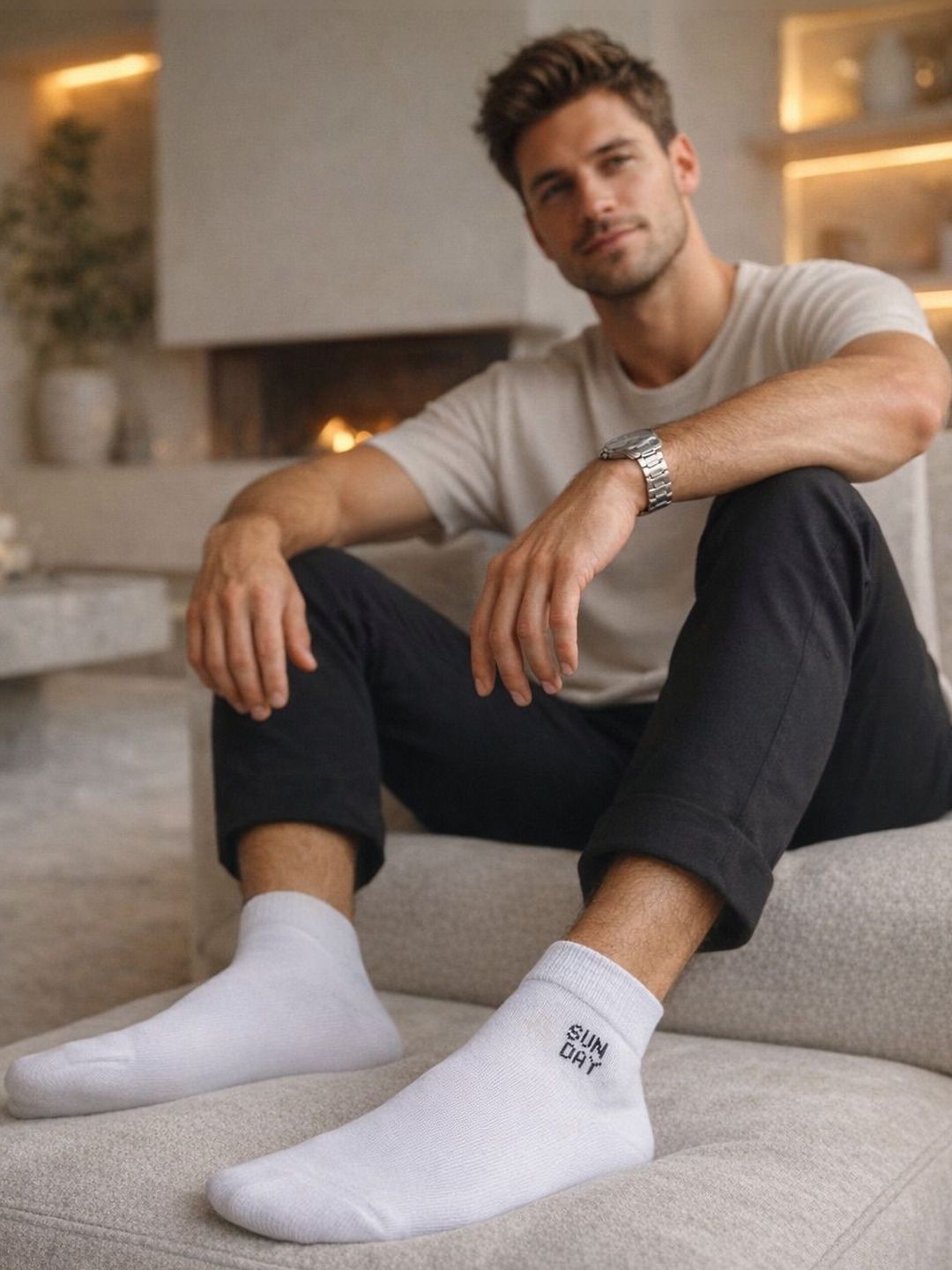 Moda Rapido Men Cotton Blend Ankle Length Socks-picture-39
