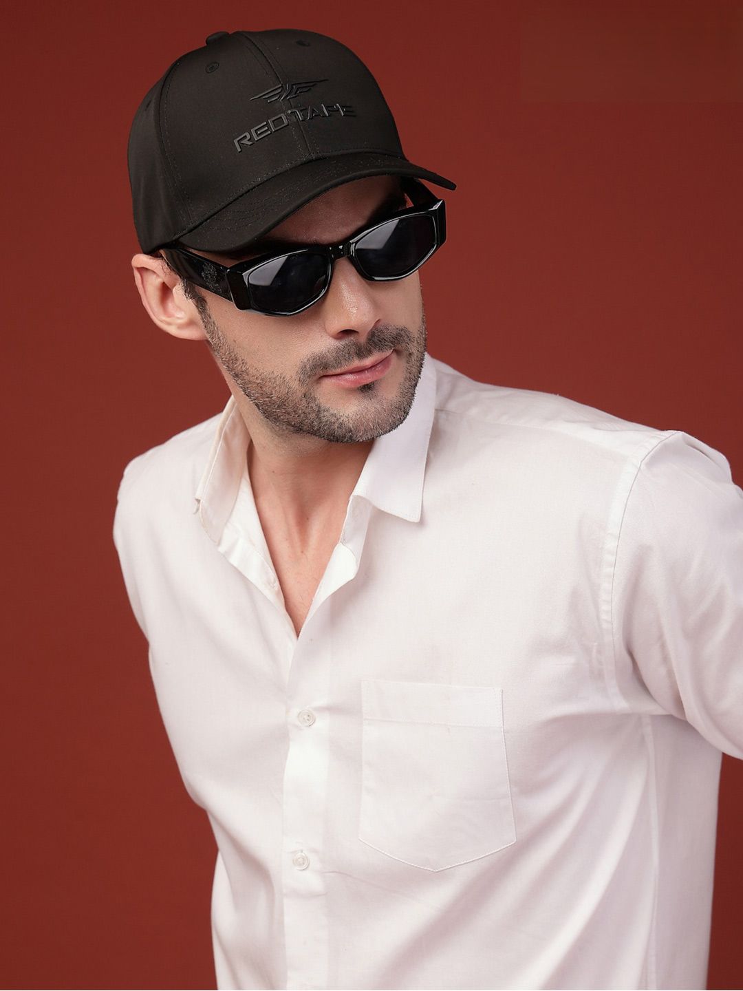 Red Tape Unisex Black Solid Polyester Baseball Cap with Adjustable Strap-picture-52