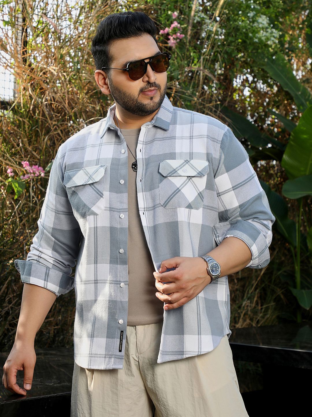 Instafab Plus Men Standard Checked Casual Shirt-picture-40