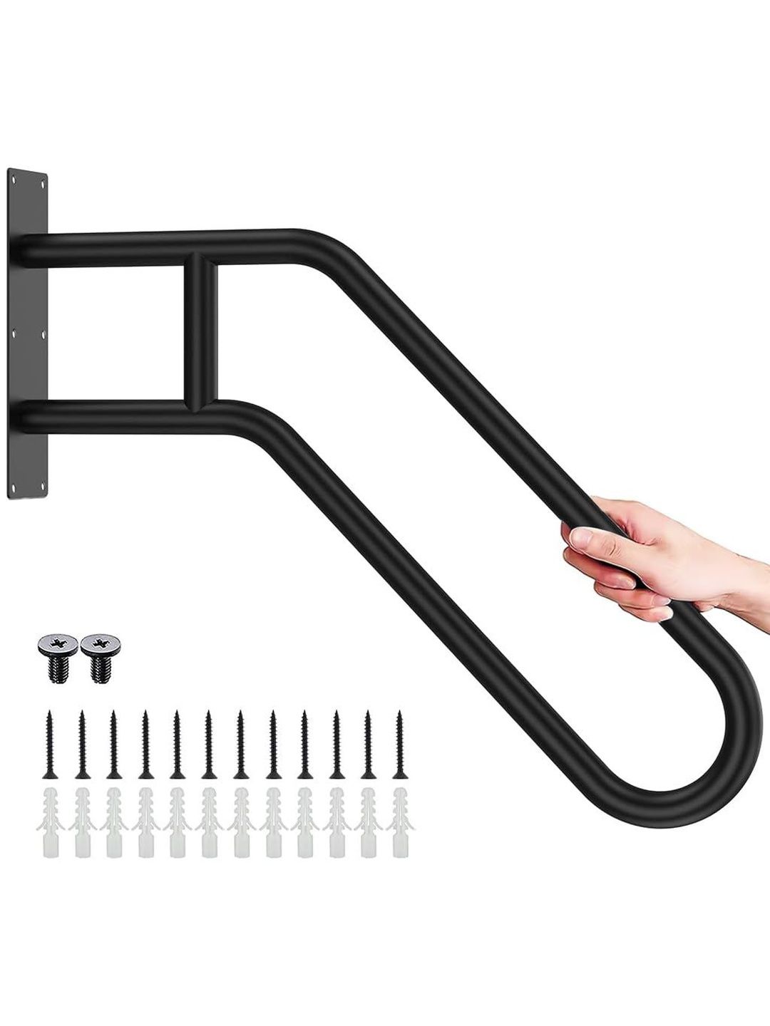 Hannea Black & Black Solid Metal Bath Accessories Set-image-37
