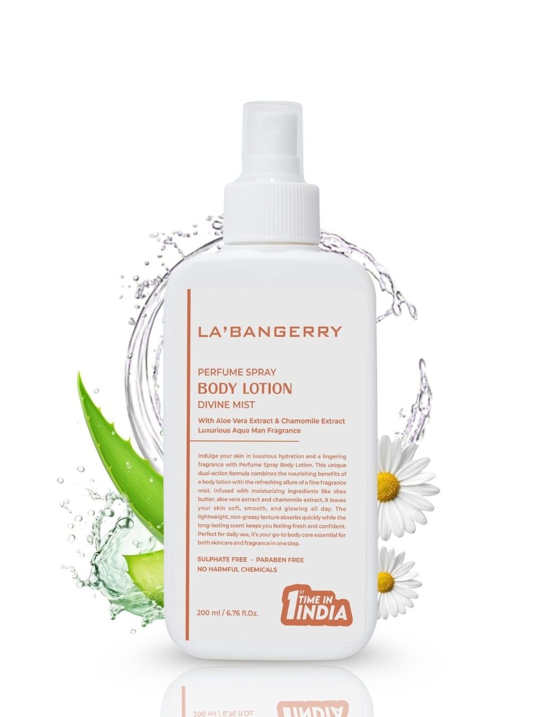 La'bangerry Divine Mist Perfume Spray Body Lotion With Aloe Vera - 200 Ml-image-2