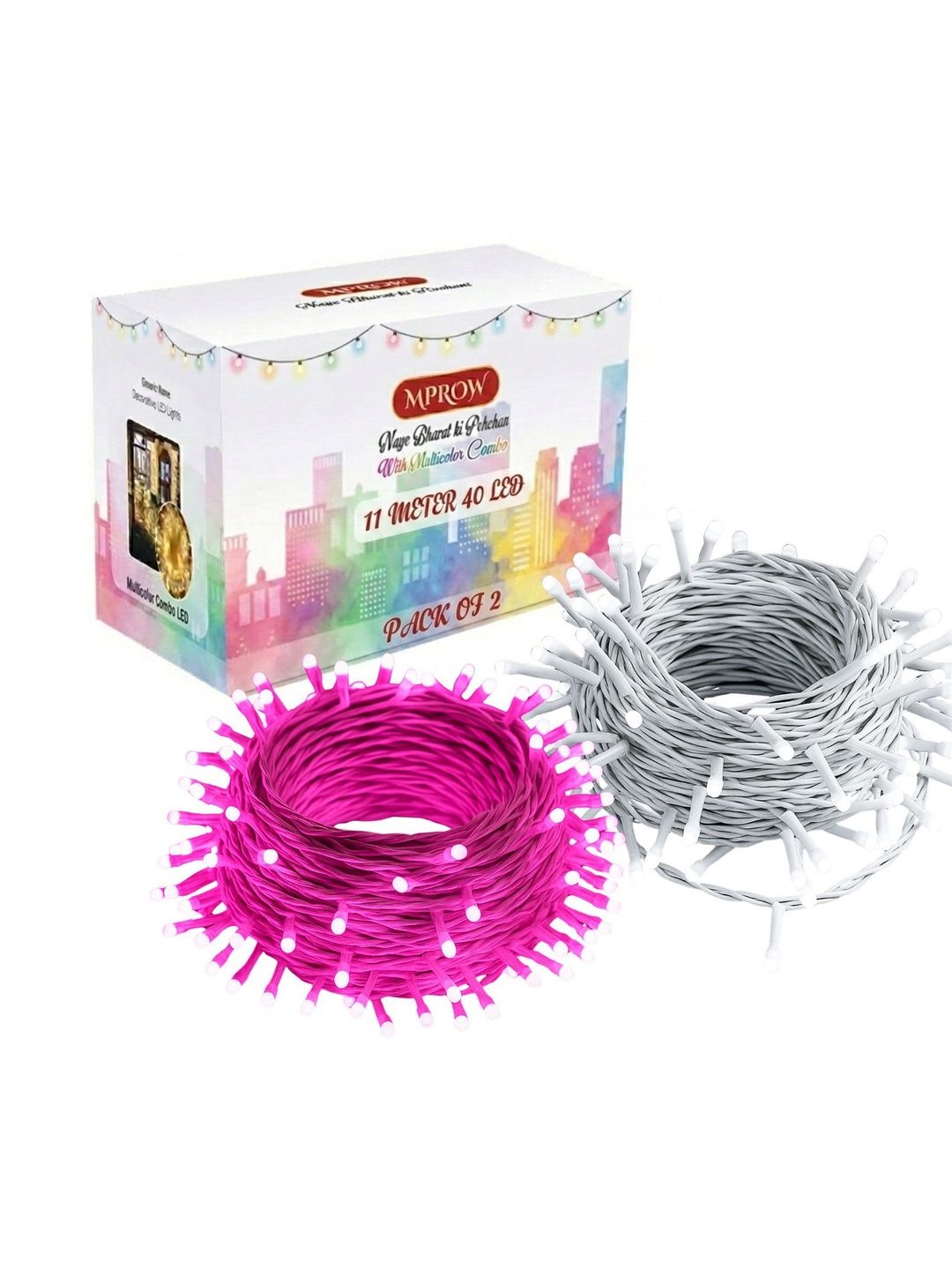 MPROW Yellow & Red LED Rice Shape 2-Pcs String Lights - 11 m-picture-38