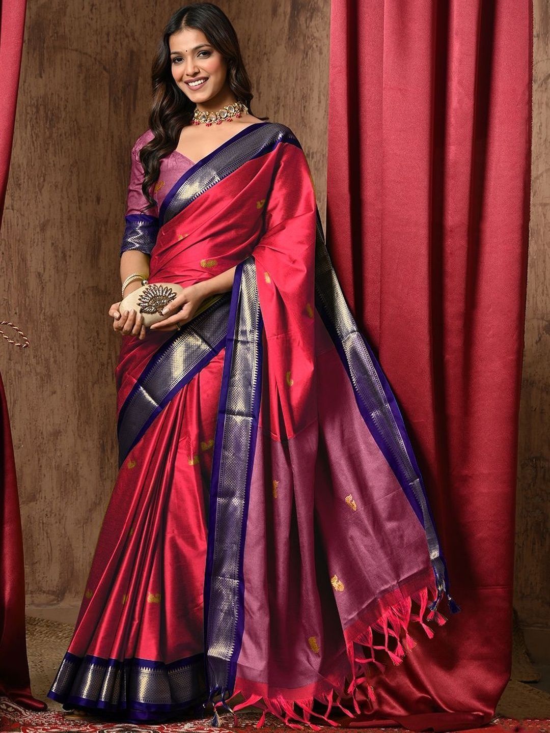 Anouk Rustic Woven Design Zari Art Silk Kanjeevaram Saree-picture-26