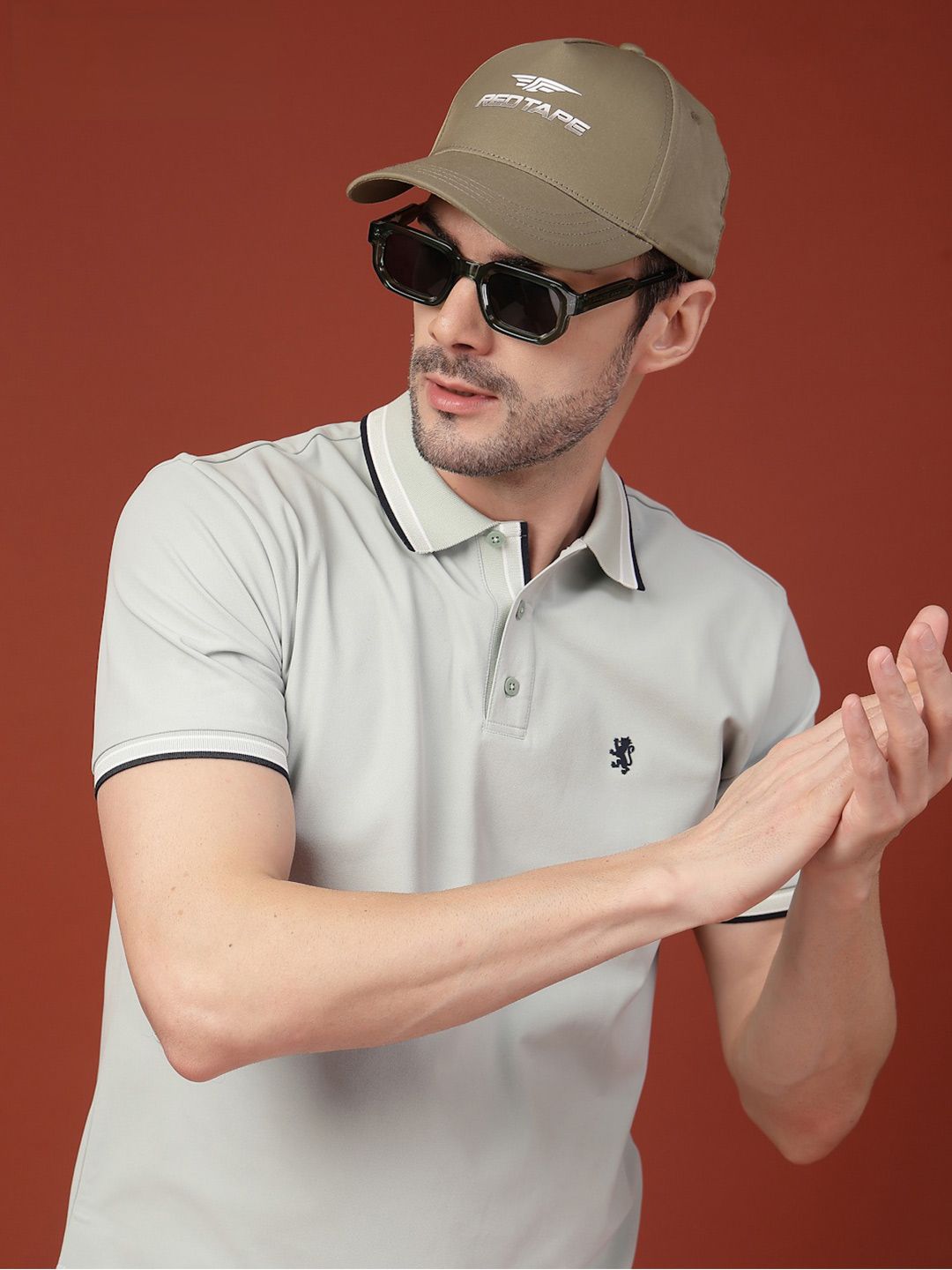 Red Tape Unisex Grey Solid Polyester Baseball Cap with Adjustable Strap-image-6
