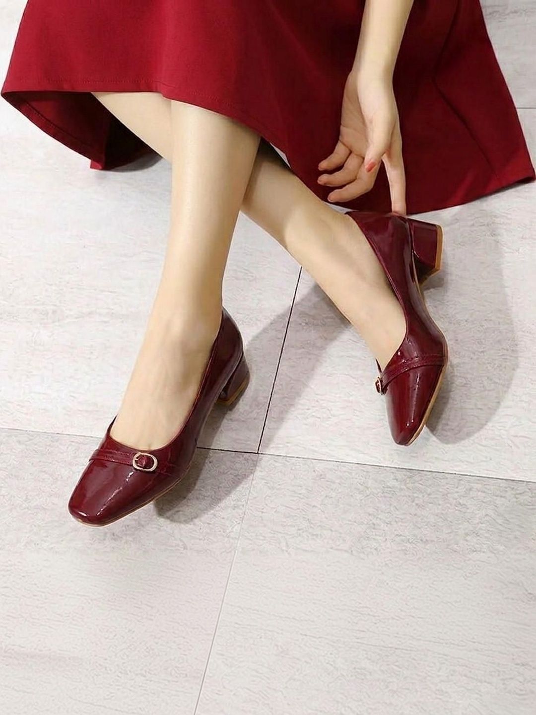 AVIVASTYLE Work Block Pumps with Buckles-picture-17