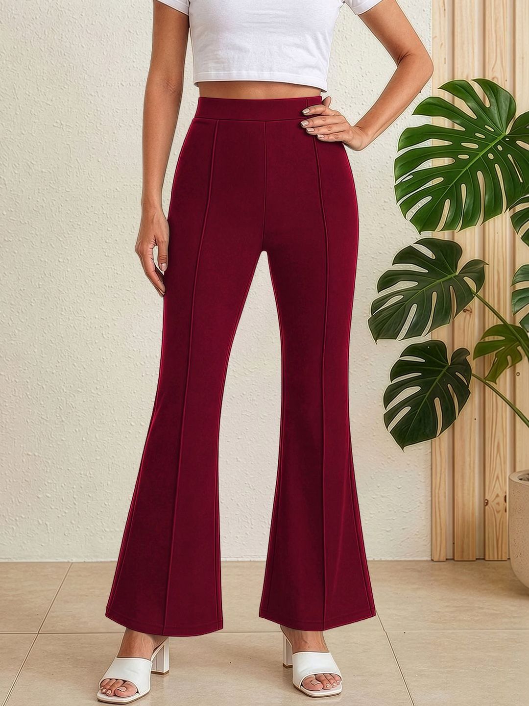 Maheshvi Women Straight Fit High-Rise Trousers-picture-46