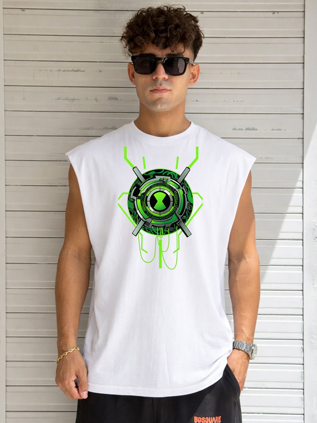 BDSQUARE Printed Round Neck Cotton Innerwear Vests-image-29