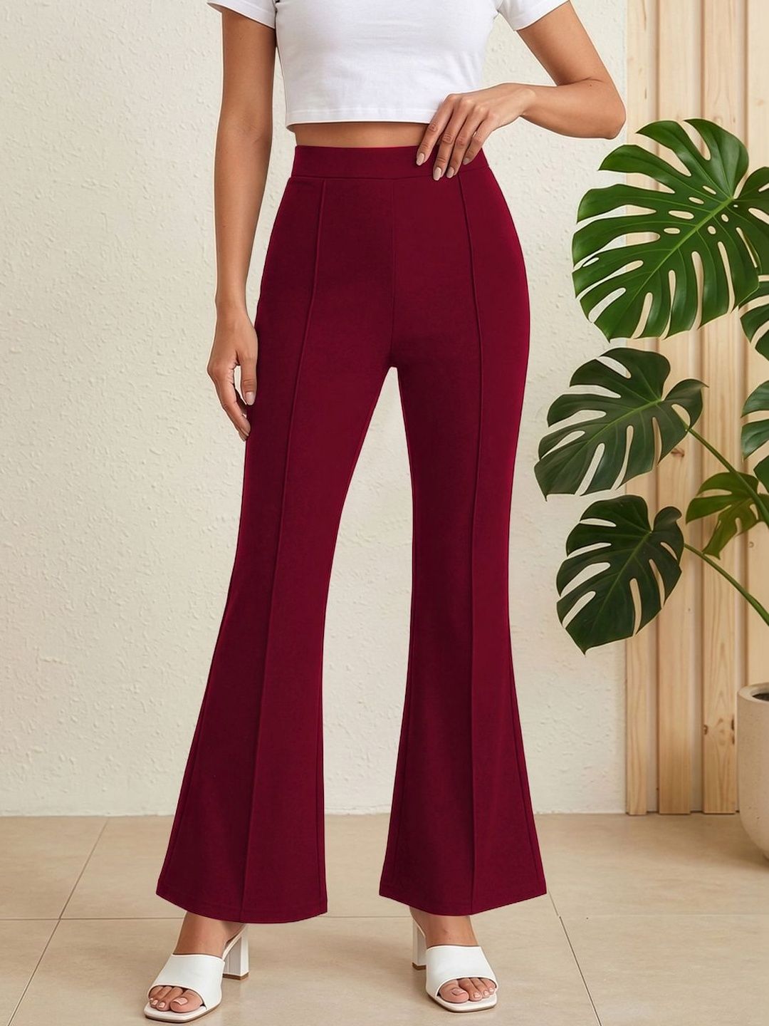 Maheshvi Women Straight Fit High-Rise Trousers-picture-29
