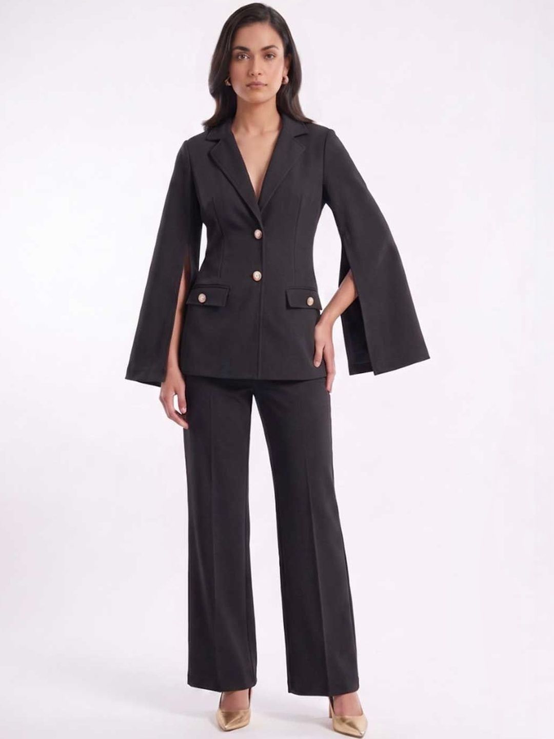 DODO & MOA Tailored-Fit Single-Breasted Cape Blazer-picture-36