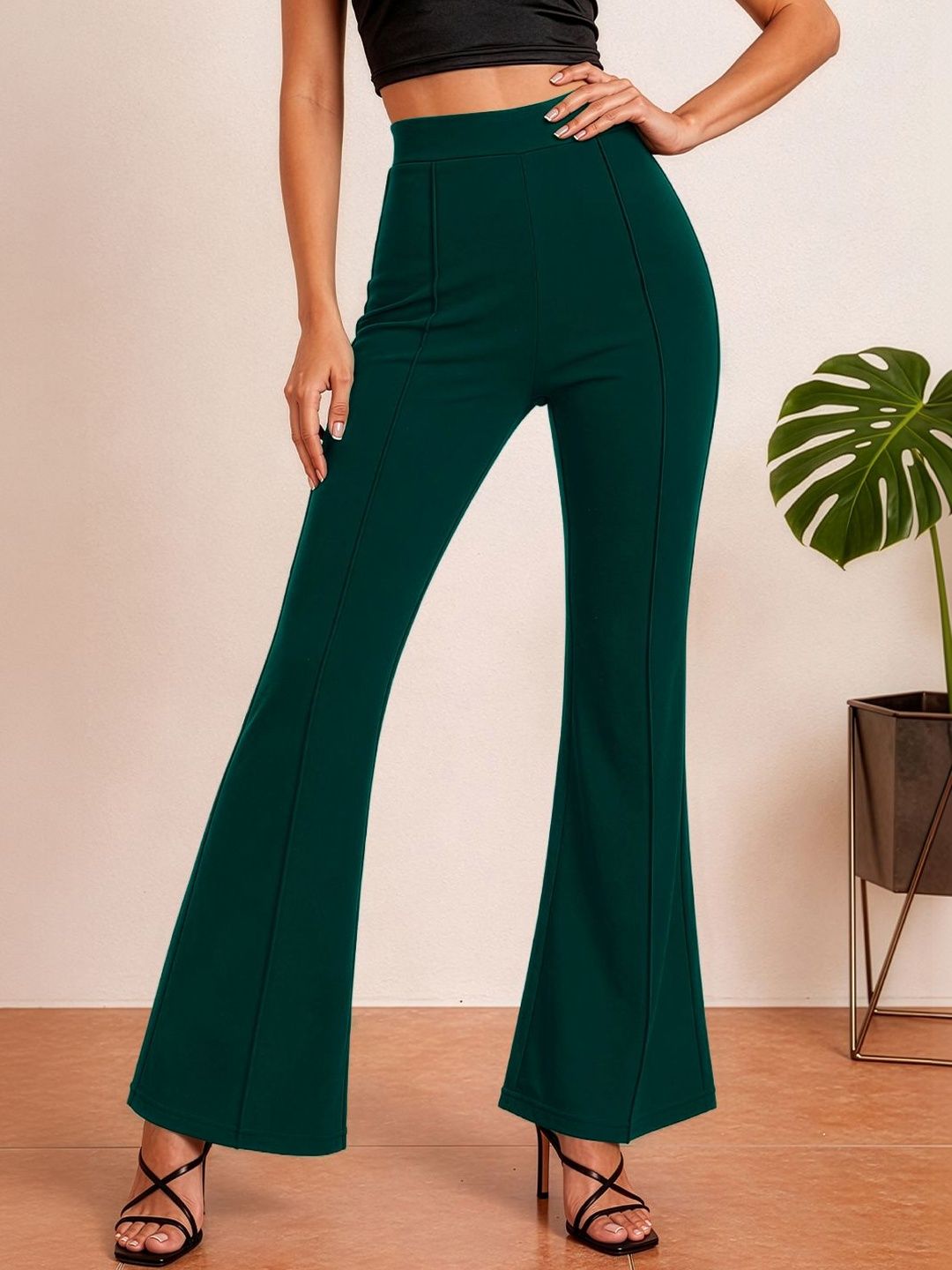 Maheshvi Women Straight Fit High-Rise Trousers-picture-34