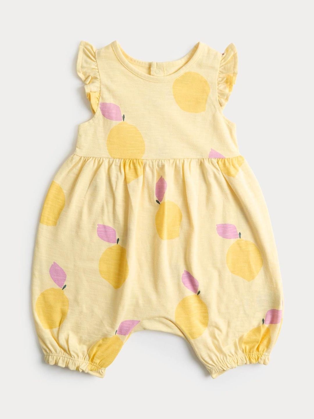 Marks & Spencer Printed Yellow Pure Cotton Romper-picture-13