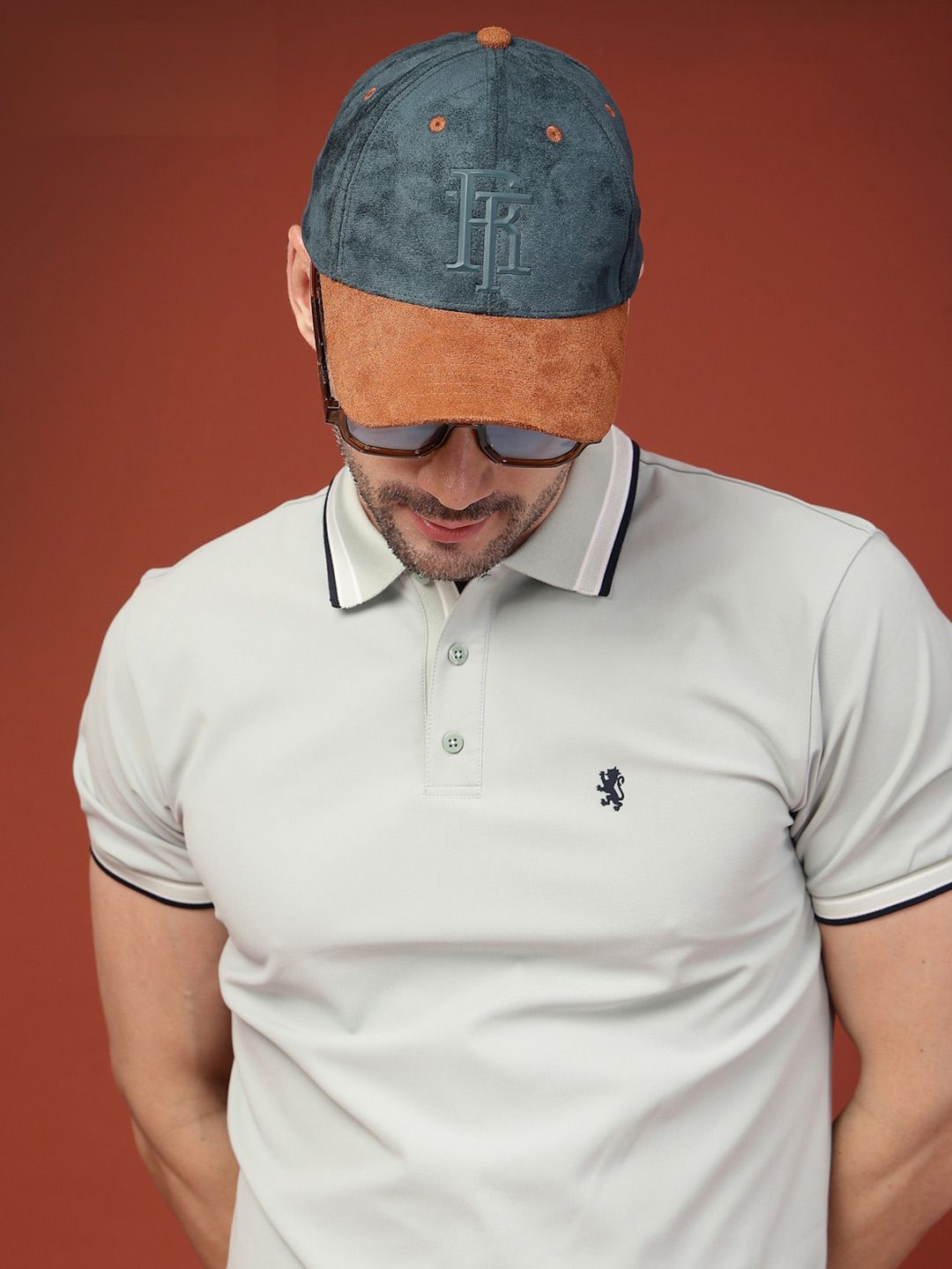 Red Tape Unisex Teal & Tan Colourblocked Wool Baseball Cap with Adjustable Strap-picture-39