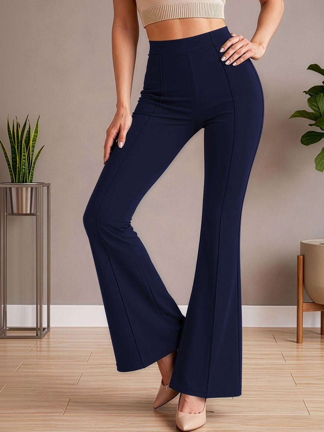 Maheshvi Women Straight Fit High-Rise Trousers-picture-55