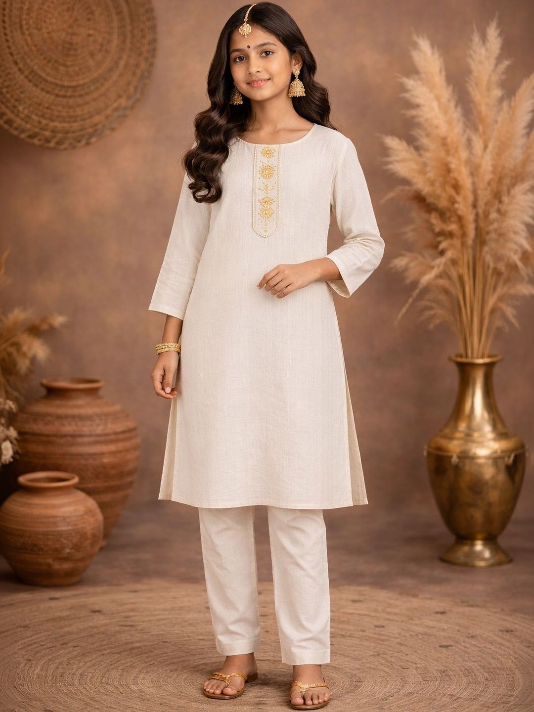 BAESD Girls Embroidered Thread Work Kurta-picture-11