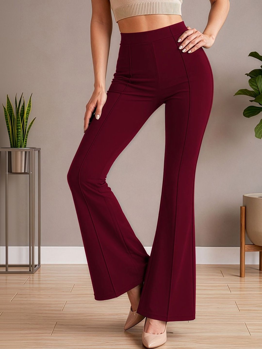 Maheshvi Women Straight Fit High-Rise Trousers-picture-23