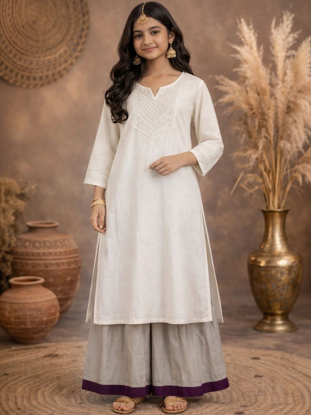 BAESD Girls Embellished Thread Work Kurta-picture-10