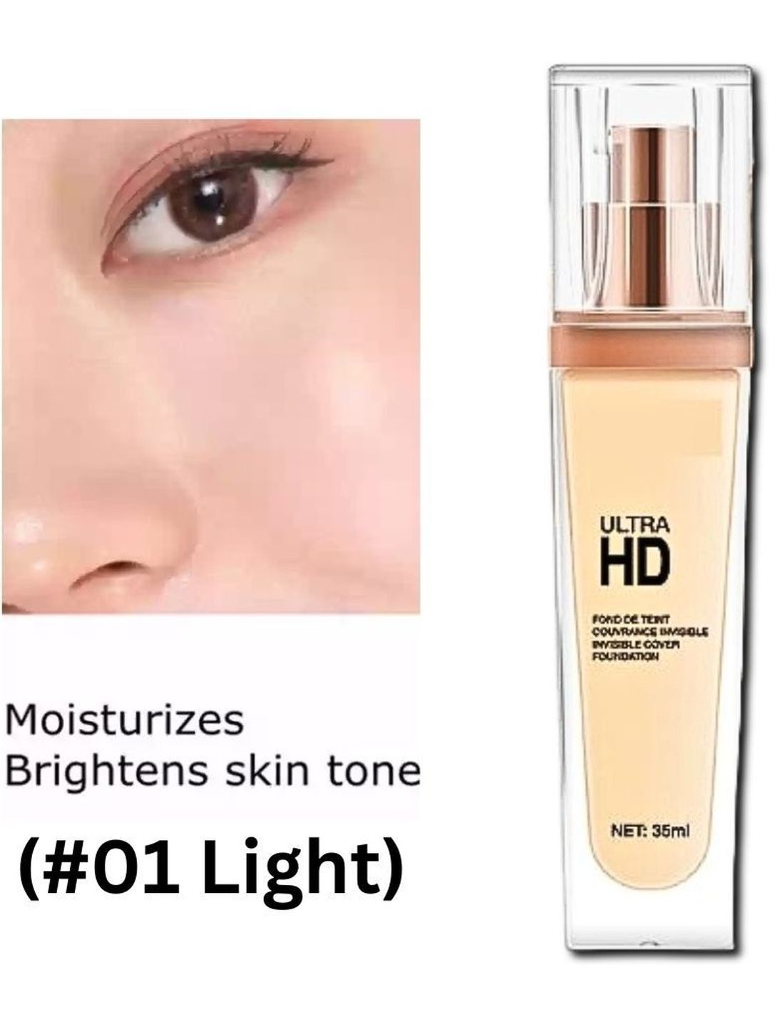 shreeexim HD Waterproof Long-Lasting Foundation - 35 ml - Shade 01-picture-45