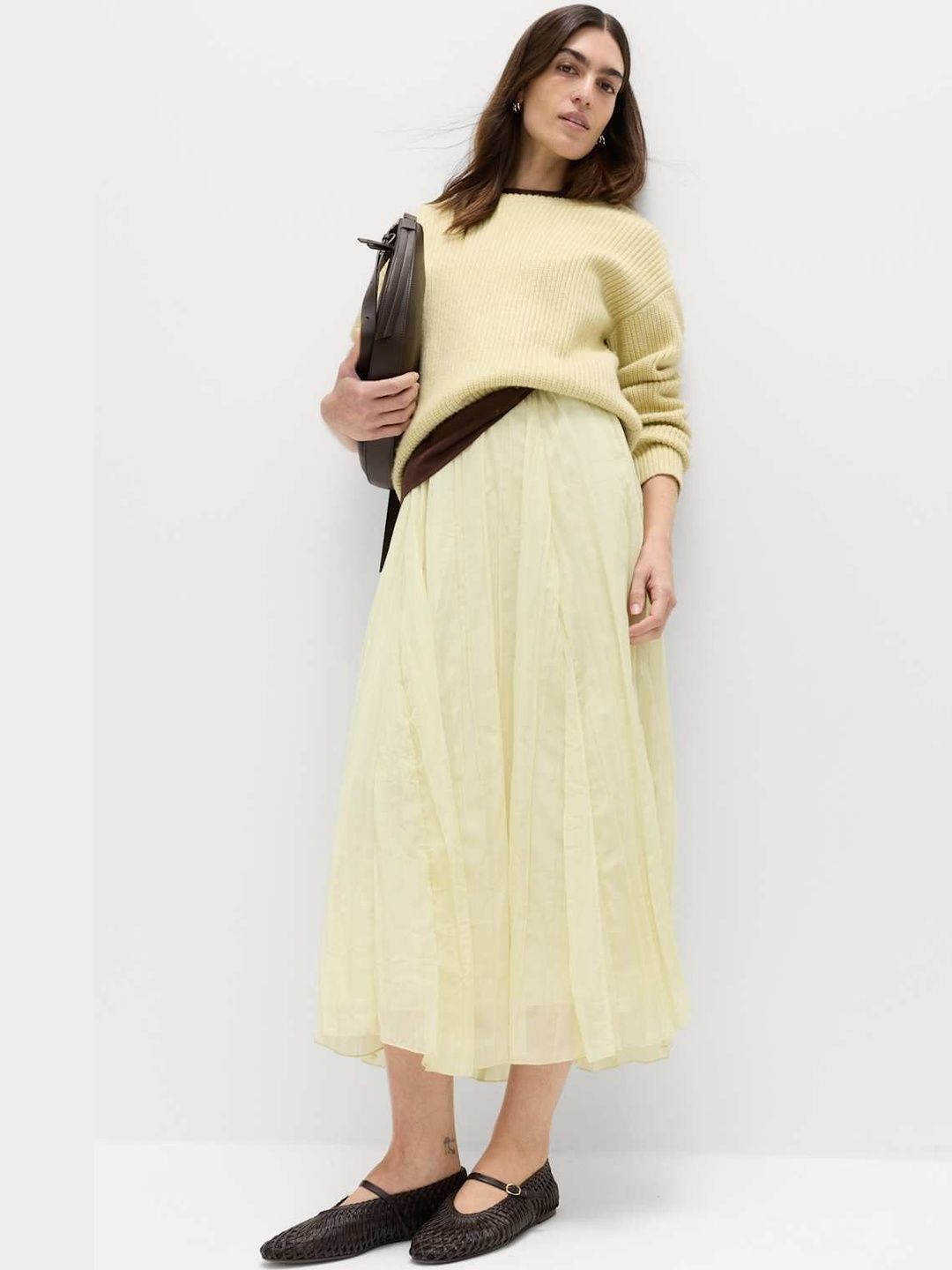 Marks & Spencer Women Textured Midaxi Circle Skirt-picture-37