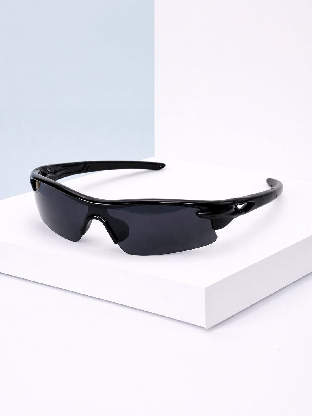 HIPE Men Black Lens & Black Sports Sunglasses with-image-2