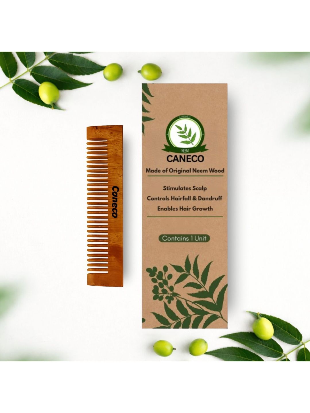 CANECO Neem Wooden Hair Comb-picture-26
