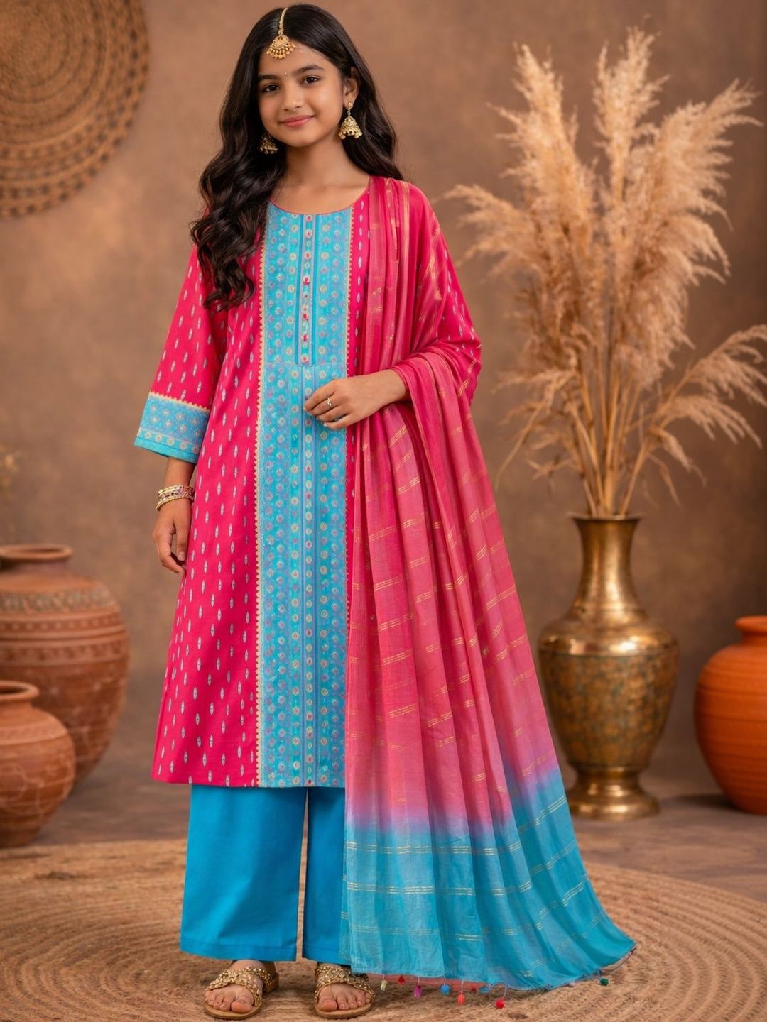BAESD Girls Ethnic Motifs Printed Kurta-picture-28