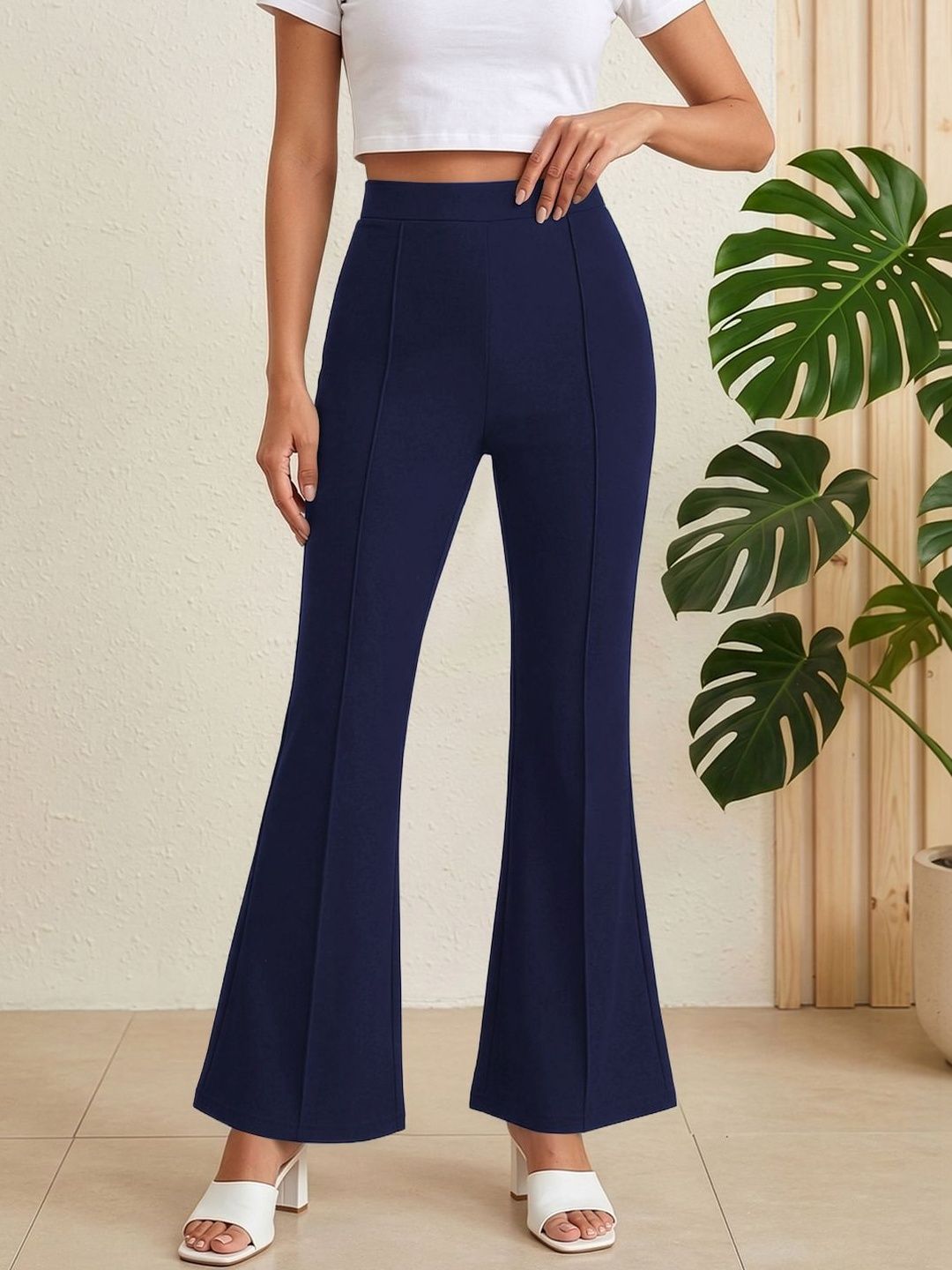 Maheshvi Women Straight Fit High-Rise Trousers-picture-37