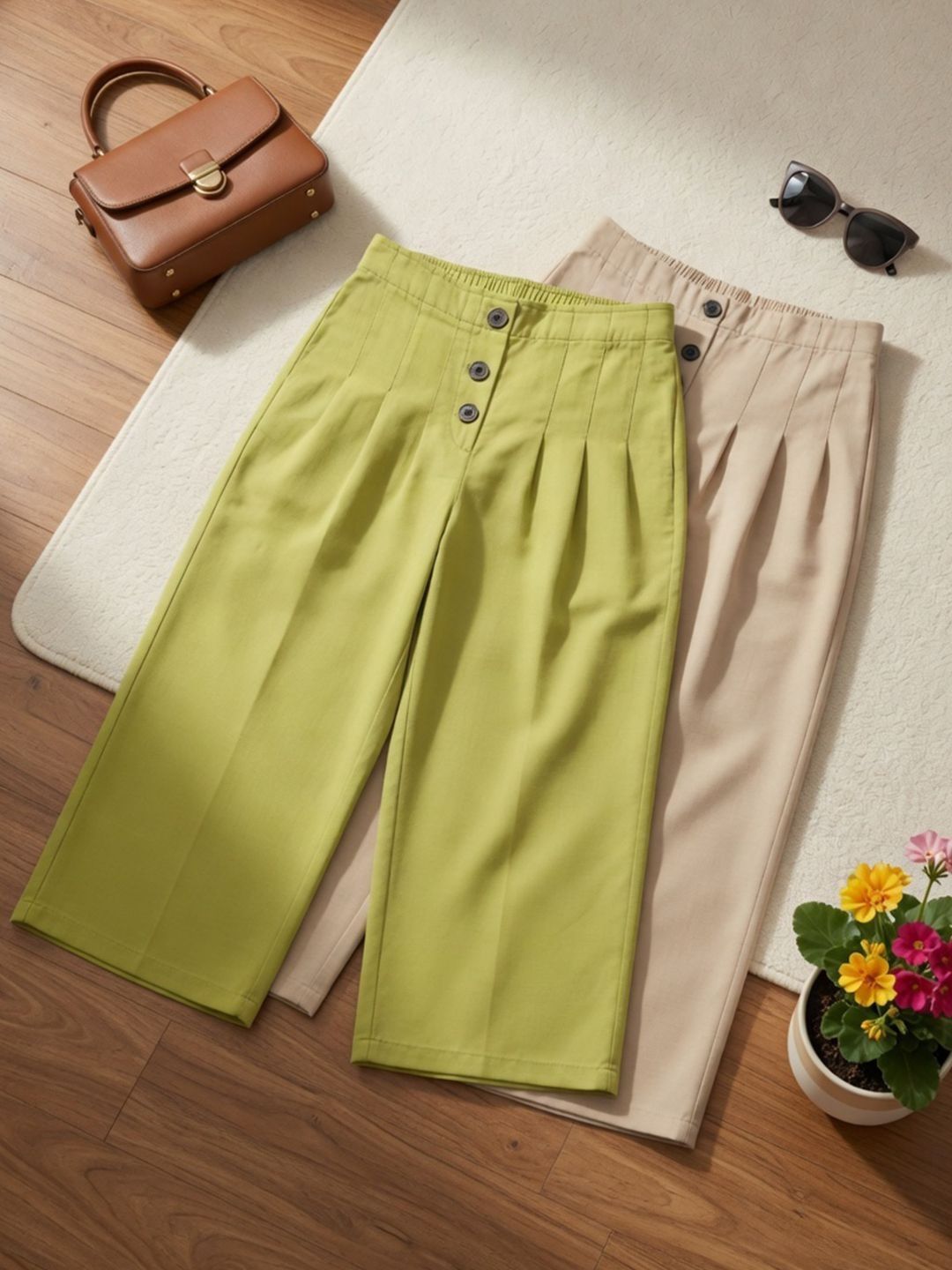 Cutiekins Girls Relaxed Easy Wash Pleated Culottes Trousers-picture-37