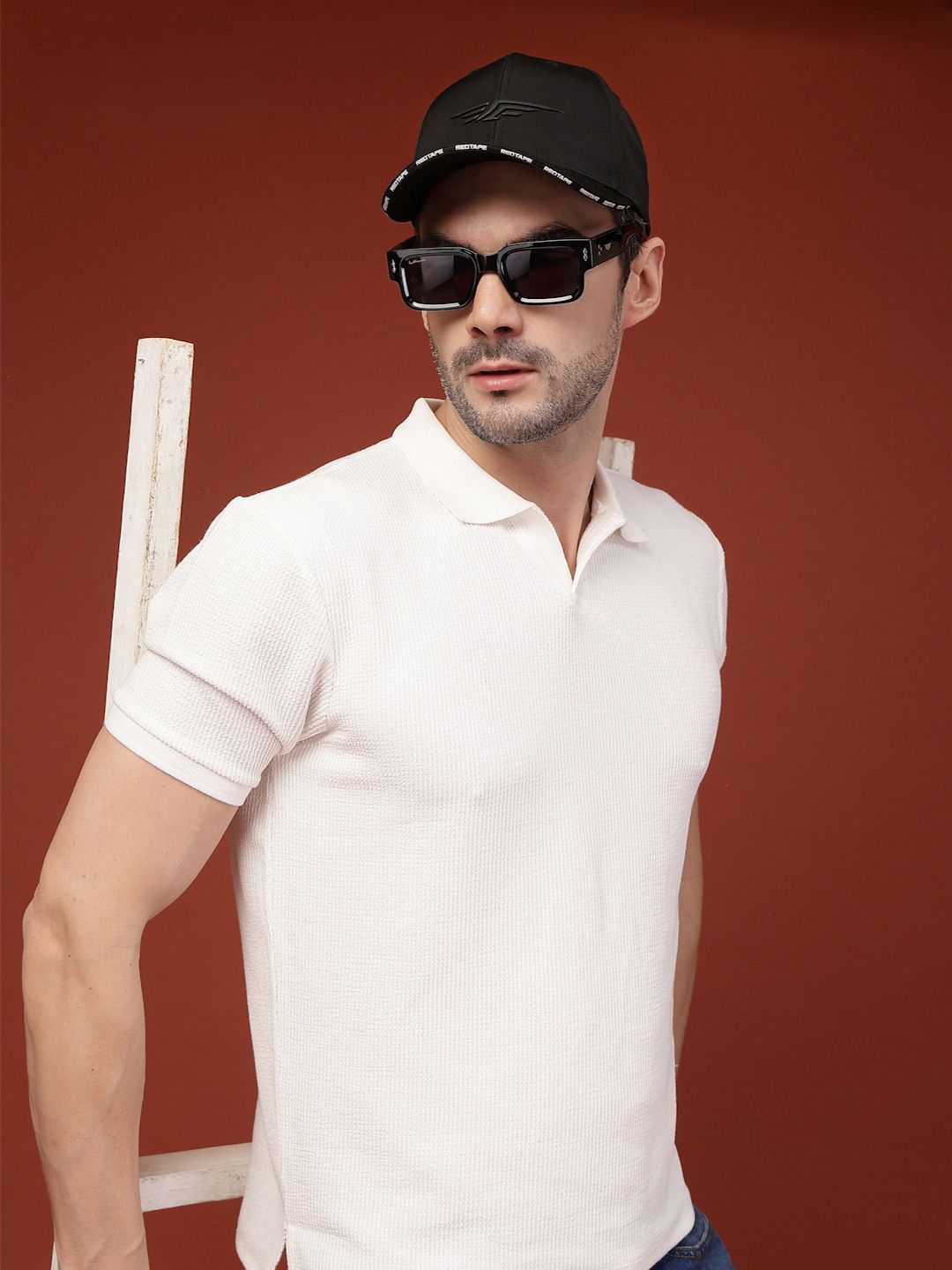 Red Tape Unisex Black Solid Polyester Baseball Cap with Adjustable Strap-image-8