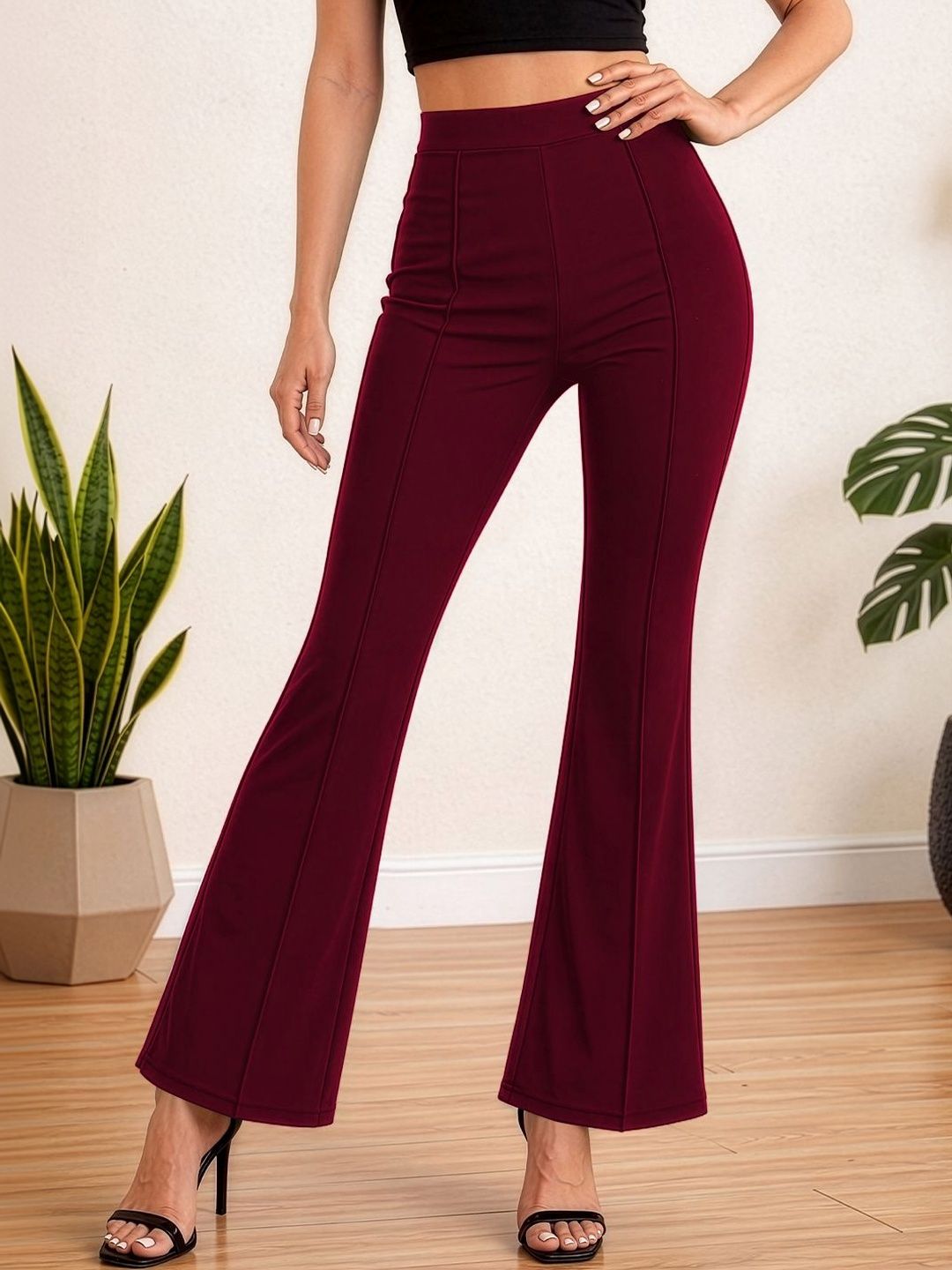 Maheshvi Women Straight Fit High-Rise Trousers-picture-33