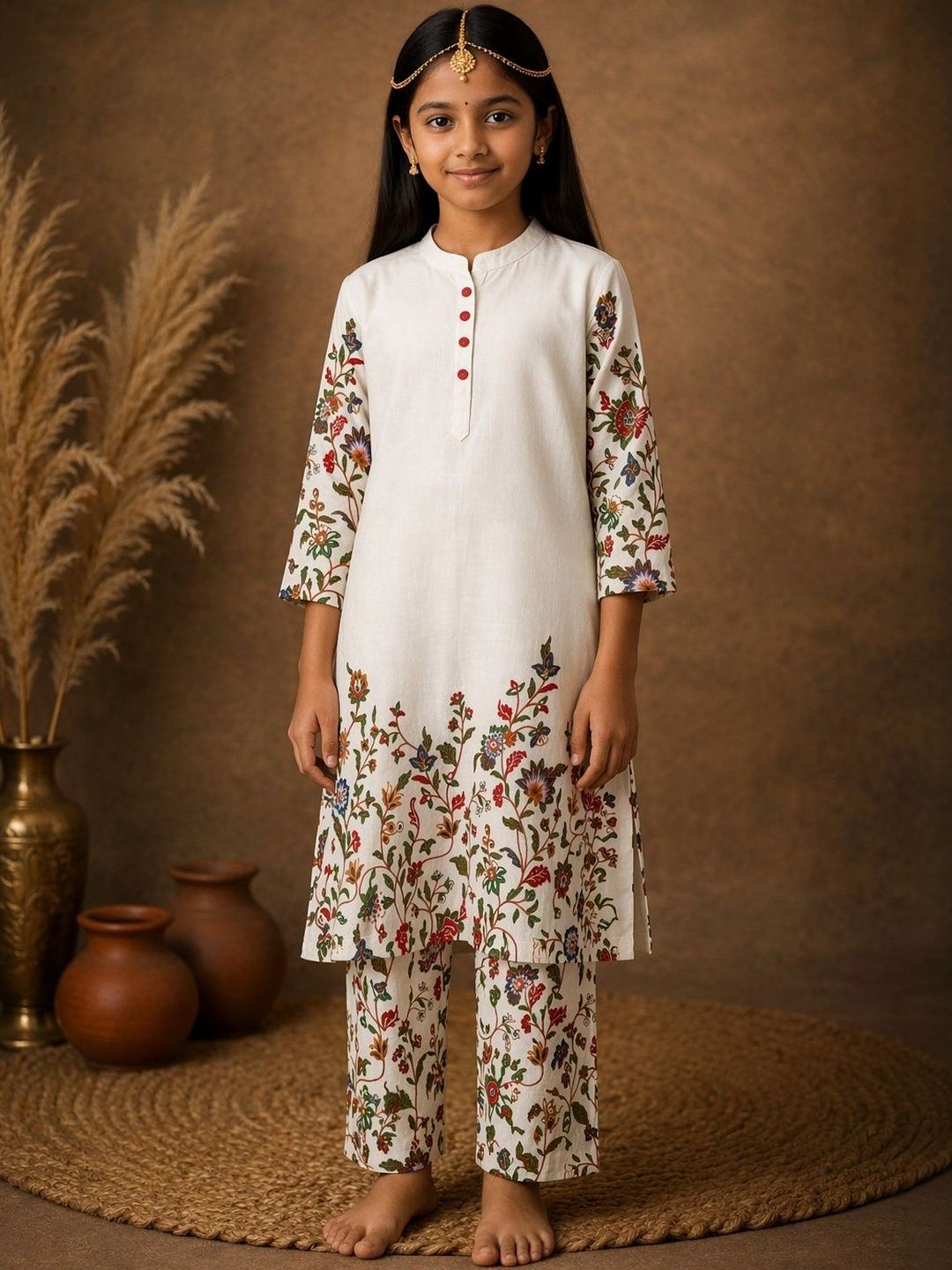 BAESD Girls Floral Printed Floral Kurta-image-24