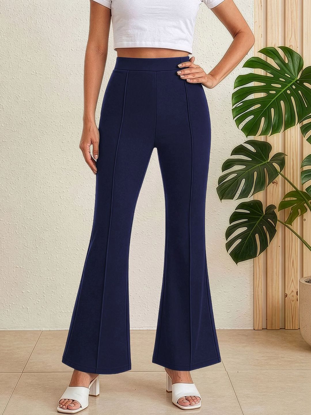 Maheshvi Women Straight Fit High-Rise Trousers-picture-10