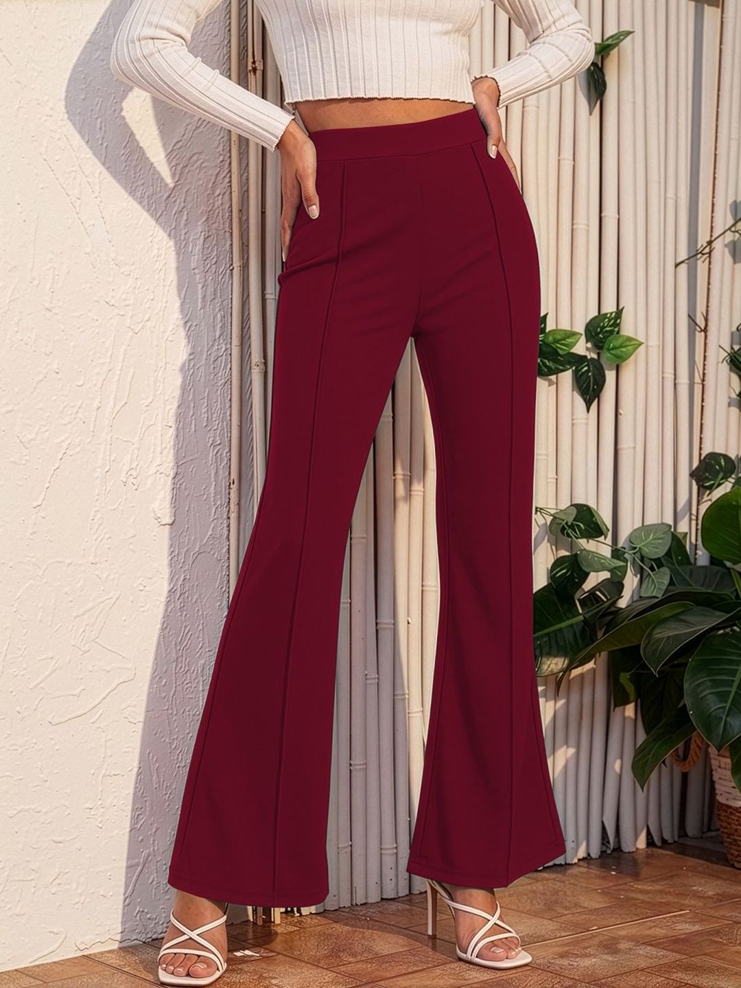 Maheshvi Women Straight Fit High-Rise Trousers-picture-57