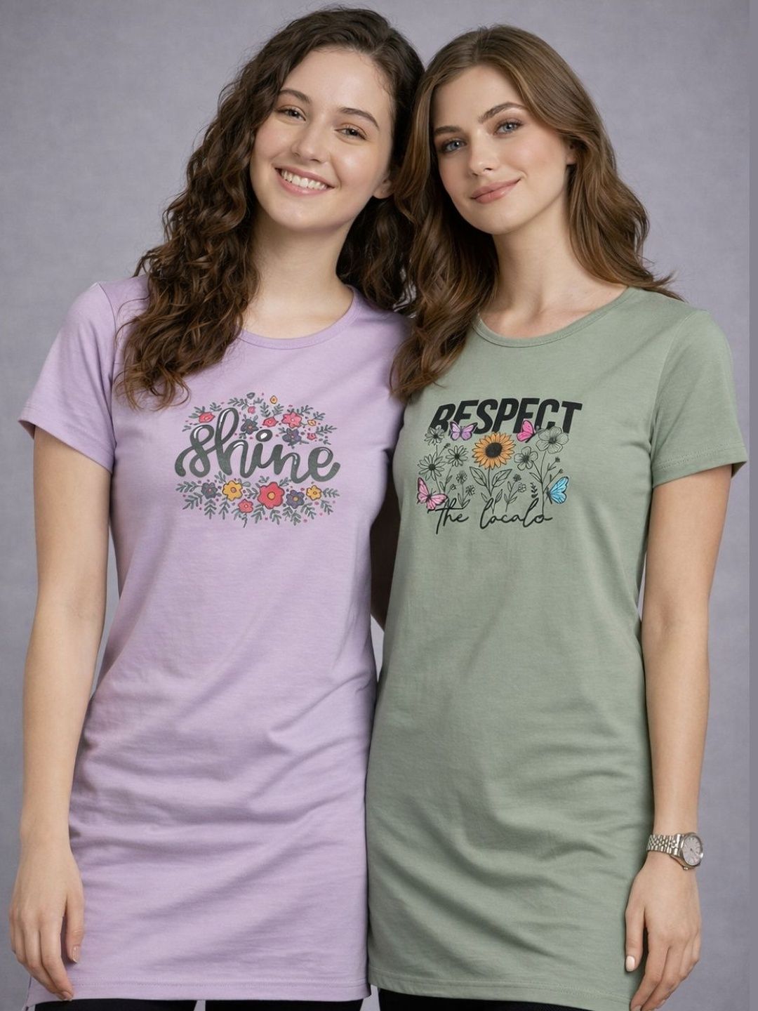 The Roadster Lifestyle Co Women Pack Of 2 Printed Lounge T-shirts-picture-14